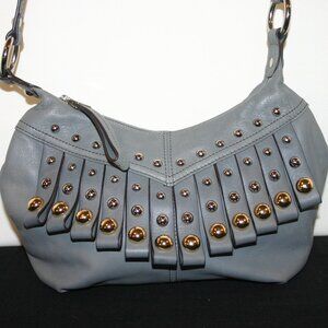 Gray Studded Crossbody Bag
